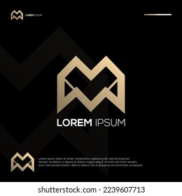 Minimalist letter M logo design