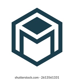 Minimalist Letter M Logo Design with Dots