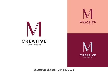 Minimalist letter M logo design for your business