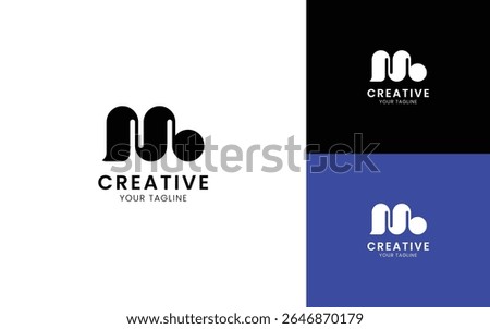 Minimalist letter M logo design for your business