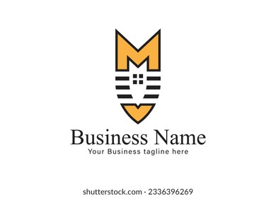 Minimalist Letter M Logo real estate design template 