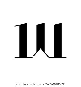 Logotipo minimalista del monograma de la letra M en negro, diseño moderno del Vector para la marca arquitectónica, lujosa, de la moda, corporativa, y profesional.