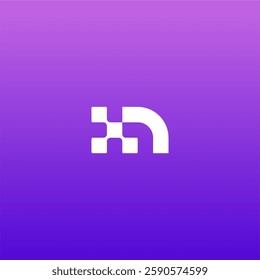 minimalist letter M tech or technology M logo concept vector icon