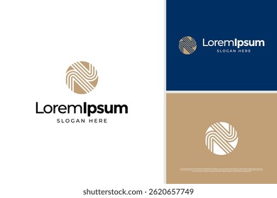 Minimalist letter N business logo vector design template