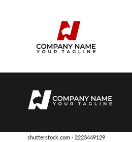 Minimalist Letter N leopard logo vector