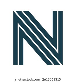 Minimalist Letter N Logo Design, Vector EPS File