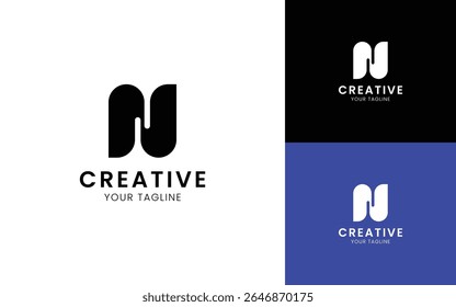 Minimalist letter N logo design for your business