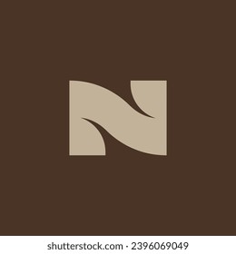 logotipo N de letra minimalista, adecuado para marca y otro diseño gráfico.