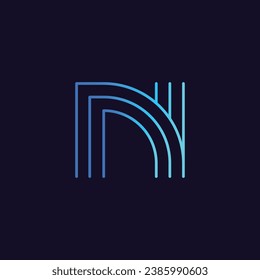 Minimalist Letter N Logo - Vector Template