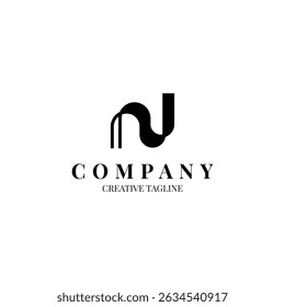 Minimalist Letter N logo for your business. Logo design template