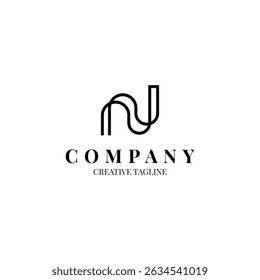 Minimalist letter N logo for your business in luxury concept. Logo design template