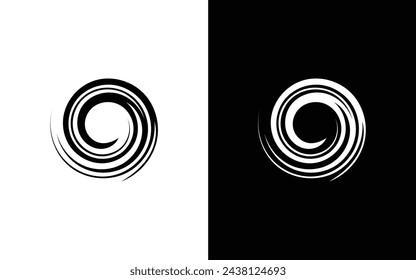 Logo minimalista del vector de la letra o del giro. Espiral moderna logo vectorial. abstracto Espiral.