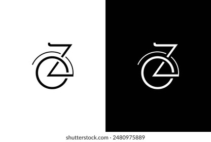 Minimalist letter O Z logo template