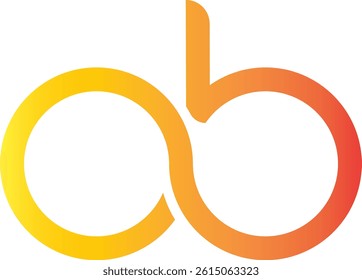 minimalist letter OB or OP or DO or QO logo concept vector icon