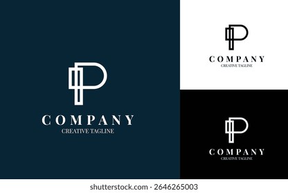 Minimalist letter P logo design for your business. Monogram luxury logo