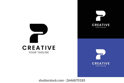 Minimalist letter P logo design for your business
