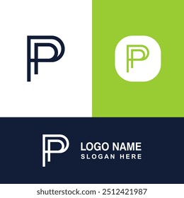 Minimalist letter P logo suitable for fashion business.