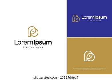 Minimalist letter P O or O P monogram logo vector design. Luxury of Initial P or O unity logo design template