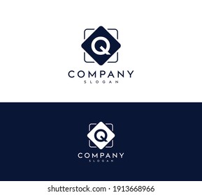 Diseño de logotipo de letra minimalista Q, letra abstracta Diseño de logotipo de vector Q, texto Diseño de icono de letra Q, diseño de logotipo de texto