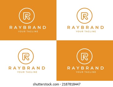 Minimalist letter R logo design template with circle shape, vector illustration