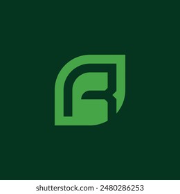 Minimalist Letter R Natural Logo Icon Vector