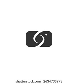 minimalist letter S camera or abstract S photography logo concept vector icon