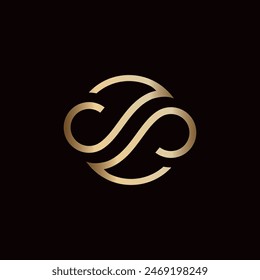 Minimalist Letter S Infinity Logo Icon Vector