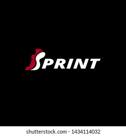 minimalist letter S for shoe Sprint wordmark logo vector template 