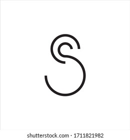 Minimalist letter sc logo design icon vector image , letter cs logo 