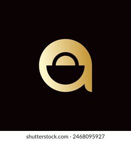 Minimalist Letter A Shopping Logo Icon Vector