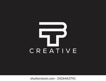 Plantilla de diseño de logotipo de vector de letra minimalista T B. Logo de la letra moderna creativa T B 