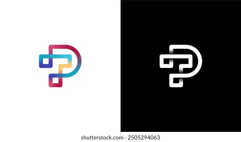 minimalist letter TP or PT logo concept vector icon