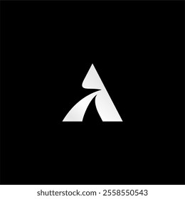 minimalist Letter A with triangle logo concept vector
