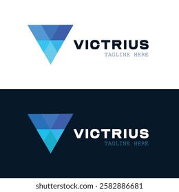 Minimalist letter V logo design victrius modern and creative