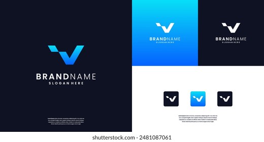 Minimalistische Letter V Monogramm Logo Design Inspiration