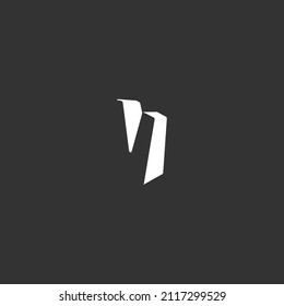 Minimalist Letter V with negative space logo concept.
