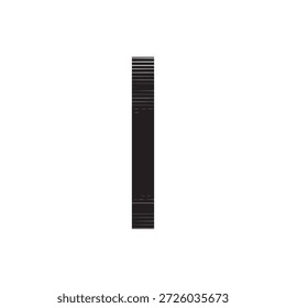 Logotipo minimalista del Vector de la letra I con la textura Horizontal moderna de la línea y el patrón de la tecnología de Digitaces Initial