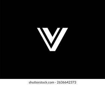Minimalist letter VV with simple shape logo concept vector icon