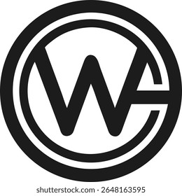 Minimalist letter w logo design within a circle for branding purposes