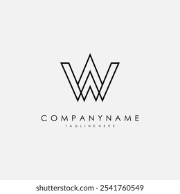 letra minimalista w logotipo vetorial. logotipo conceito