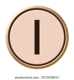 Minimalist Letter I in Warm Romantic Colors for Valentine’s Day Graphics