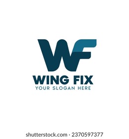 Minimalist Letter WF Monogram Initial Logo