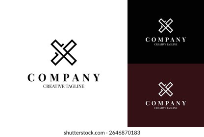 Minimalist letter X logo design for your business