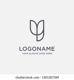 Minimalist letter Y logo icon vector template on white background