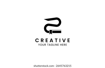 Minimalist letter Z book logo for education, book store and library