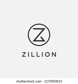 Minimalist letter Z logo icon vector on white background
