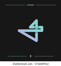 Minimalist Lettermark concept for logos with the initial letter J.