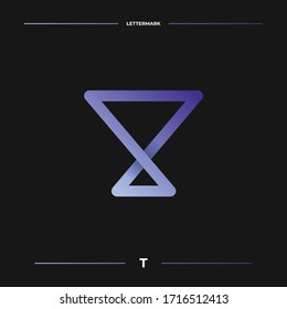 Minimalist Lettermark concept for logos with the initial letter T.