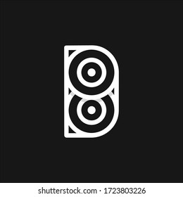 Minimalistisches Lettermark-Konzept für Logos mit dem Anfangsbuchstaben D.