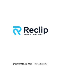 minimalist lettermark initial R Reclip Logo design
